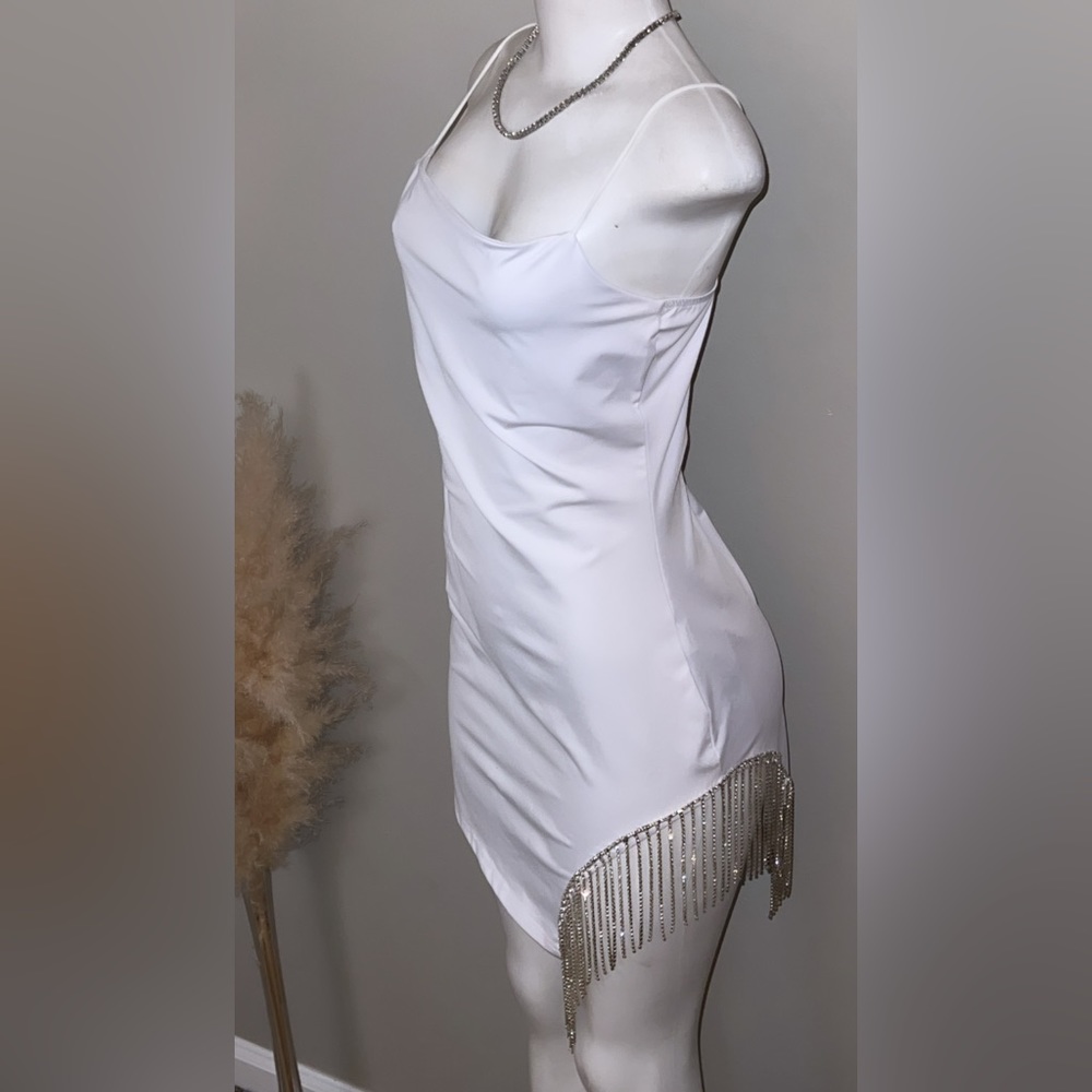 Rhinestone fringe cocktail dress